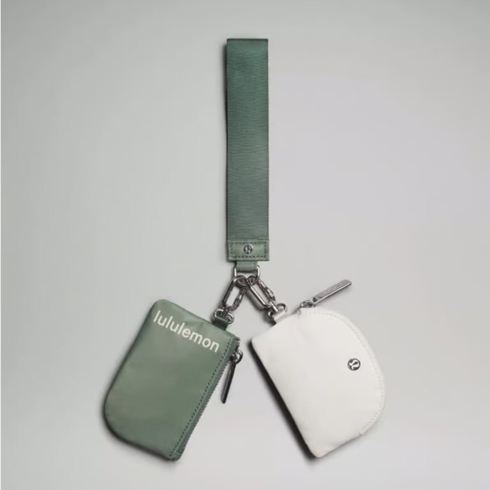 lululemon athletica Green and White Key Pouch Set with Strap